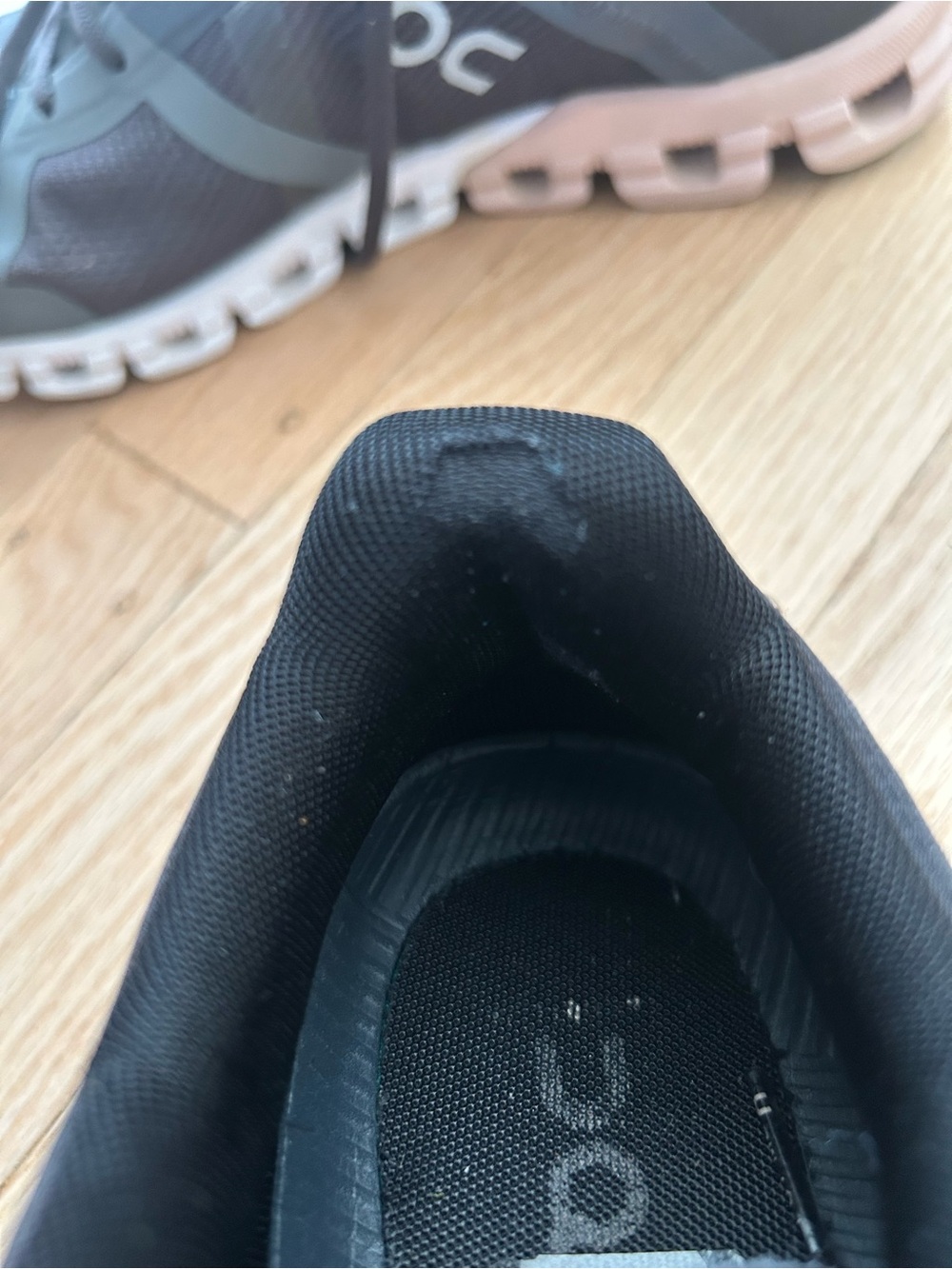 On Running Women's Athletic Shoes in Charcoal and Blush - Picture 5 of 6